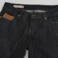 PLEIN SUD Cotton Blue High Waist Straight Cropped Trouser Jeans