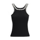 PINKO Black Cotton Sleeveles T-Shirt
