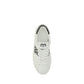 Versace White Calf Leather Bos Taurus Low Top Sneakers