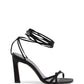 Dee Ocleppo Black Satin Strap-On Sandals