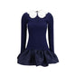Self-Portrait Blue Viscose Cocktail Dress