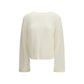 Allude White Wool Sweatshirt