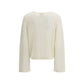 Allude White Wool Sweatshirt