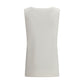 P.A.R.O.S.H. White Linen Sleeveles T-Shirt