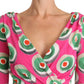 Dolce & Gabbana Pink Silk Cup Cake Sheath Stretch  Dress
