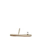 Casadei Gold Calf Leather Bos Taurus Flat Sandals