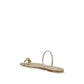 Casadei Gold Calf Leather Bos Taurus Flat Sandals