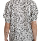 Dolce & Gabbana White Musical Instrument Collared Blouse  Shirt