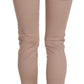 CRISTINAEFFE Brown Low Waist Slim Fit Skinny Cotton Pants