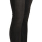 PLEIN SUD Cotton Black Washed Low Waist Skinny Denim Jeans