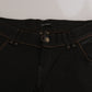 John Galliano Cotton Black Mid Waist Skinny Denim Jeans