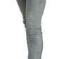 PLEIN SUD Light Blue Washed Mid Waist Skinny Denim Jeans