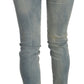 PLEIN SUD Light Blue Washed Mid Waist Skinny Denim Jeans