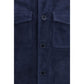 Salvatore Santoro Blue Calf Leather Bos Taurus Bomber
