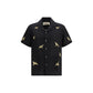 Baziszt Black Cotton Pattern Shirt