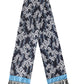 Dolce & Gabbana Black Blue Silk Floral Pattern Fringe 140cm x 16cm  Scarf