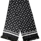 Dolce & Gabbana Black Silk Crown Fringe Neck Wrap 173cm x 32.5cm Scarf
