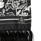 Dolce & Gabbana Black White Silk Floral Print Fringe 136cm X 15.5cm  Scarf