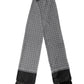 Dolce & Gabbana Black Silk Geometric Fringed Foulard 140cm x 15cm Scarf