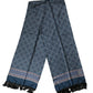 Dolce & Gabbana Blue Silk Crown Geometric Wrap Foulard 184cm X 33cm Scarf
