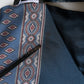 Dolce & Gabbana Blue Silk Crown Geometric Wrap Foulard 184cm X 33cm Scarf