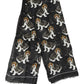 Dolce & Gabbana Black Dog Print Modal Wool Wrap Foulard 178cm X 63cm Scarf