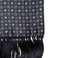 Dolce & Gabbana Black Silk Geometric Fringe Wrap Foulard 136cm X 15cm  Scarf