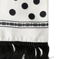 Dolce & Gabbana White Black Polka Dot Neck Wrap Foulard 165.5cmx32cm Scarf