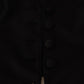 Dolce & Gabbana Solid Black Silk Sleeveless Waistcoat Vest Top