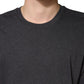 Dolce & Gabbana Dark Grey Cotton Crewneck Short Sleeve