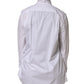 Dolce & Gabbana White Cotton Bow Tie Long Sleeves Blouse Top