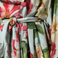 Dolce & Gabbana Green Floral Silk Wrap Midi Long Sleeve Dress