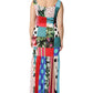 Dolce & Gabbana Multicolor Patchwork Silk Sleeveless Dress