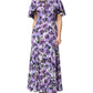 Dolce & Gabbana Purple Floral Silk Stretch Elegant Gown  Dress