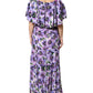 Dolce & Gabbana Purple Floral Silk Stretch Elegant Gown  Dress
