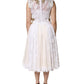 Dolce & Gabbana Ivory Lace Silk Embellished Sleeveless  Dress