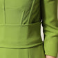 Dolce & Gabbana Green Silk Sweetheart Neckline Midi  Dress