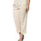 Dolce & Gabbana Ivory Wool Mid Waist Cropped Trouser Pants