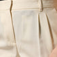 Dolce & Gabbana Ivory Wool Mid Waist Cropped Trouser Pants