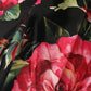 Dolce & Gabbana Black Floral Silk Mid Waist Tailored Trousers Pants