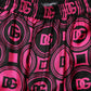 Dolce & Gabbana Black Fuchsia Silk Logo Elastic Waist Shorts