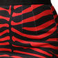 Dolce & Gabbana Red Black Zebra Print Polyester Pencil Midi Skirt