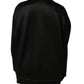 Dolce & Gabbana Black Embellished Logo Crystal Sweatshirt Top