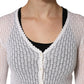 Dolce & Gabbana White Lace Silk Knit Long Sleeves Cardigan Top