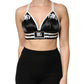 Dolce & Gabbana Black Floral Silk Satin Crop Logo Bralette Top