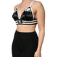 Dolce & Gabbana Black Floral Silk Satin Crop Logo Bralette Top