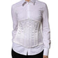 Dolce & Gabbana White Polyamide Waist Cincher Bustier Corset Top