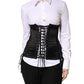 Dolce & Gabbana Black Silk Lace-Up Waist Cincher Corset Top