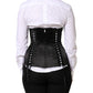 Dolce & Gabbana Black Silk Lace-Up Waist Cincher Corset Top