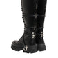 Dolce & Gabbana Black Leather Knee High Combat Boots Shoes